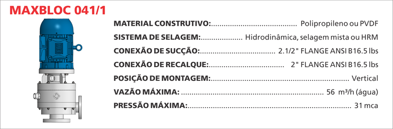 BombaCentrifugaMaxbloc0411 Maximize a eficiência de seus processos químicos com as bombas centrífugas Maxbloc da Bomax. Tecnologia avançada para resultados precisos.