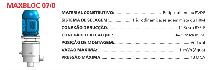 BombaCentrifugaMaxbloc070 Maximize a eficiência de seus processos químicos com as bombas centrífugas Maxbloc da Bomax. Tecnologia avançada para resultados precisos.