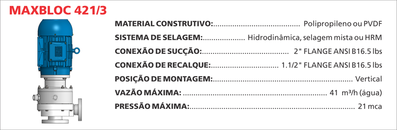 BombaCentrifugaMaxbloc4213 Maximize a eficiência de seus processos químicos com as bombas centrífugas Maxbloc da Bomax. Tecnologia avançada para resultados precisos.