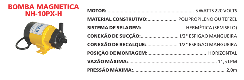 BombaMagneticaNH10PXH Maximize a segurança e a eficiência com as bombas magnéticas Maxmag da Bomax. Ideal para líquidos corrosivos ou perigosos.