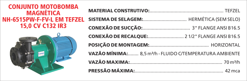 BombaMagneticaNH6515PWFFVL Maximize a segurança e a eficiência com as bombas magnéticas Maxmag da Bomax. Ideal para líquidos corrosivos ou perigosos.