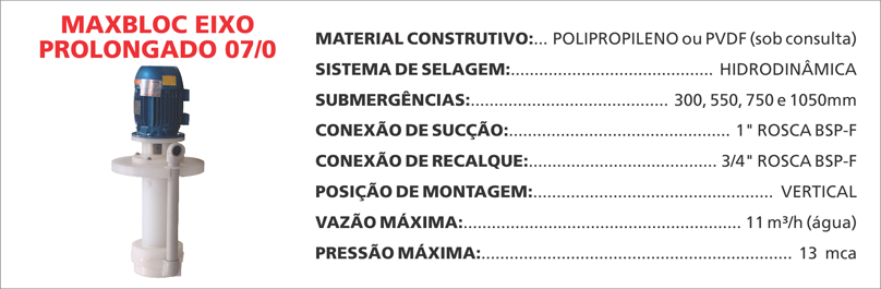 BombaCentrifugaMaxblocEixoProlongado070 Bombas Maxbloc com eixo prolongado Maxsub da Bomax: eficiência e durabilidade para aplicações submersas. Descubra a solução ideal.