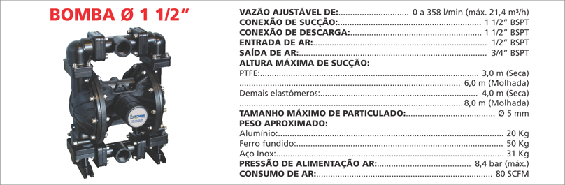 BombaPneumatica15AL As bombas pneumáticas Maxpneumatic da Bomax oferecem desempenho superior e confiabilidade em qualquer aplicação industrial. Saiba mais.